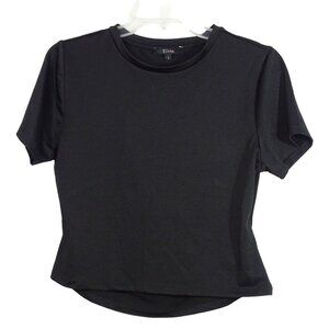 Gb Fashion Black Short Sleeve Top Women Size L Open Back Casual Party NEW